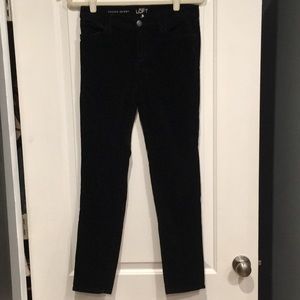 Black velvet skinny cords